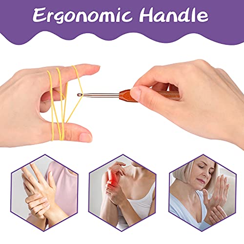 Ruidi Wooden Handle Handle Crochet Hook(9Pcs) #TOP3