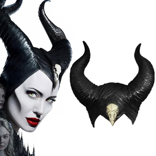 RichDeer Sombrero de Látex para Bruja, Sombrero de Látex para Halloween Maleficent, Sombrero Unisex para Cosplay de Reina Malvada.