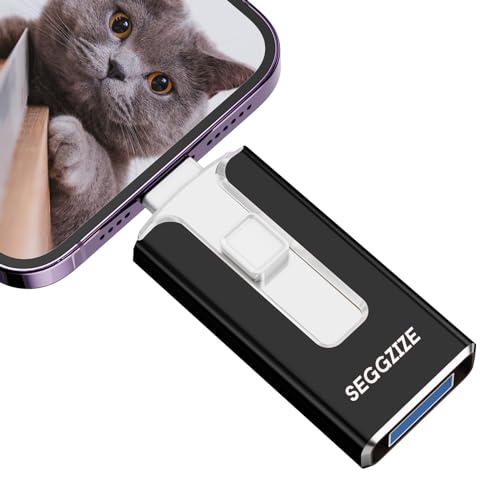 Photo Stick for iPhone Flash Drive 64GB,3 in 1 Flash Drive for iPhone,Android Phone,PC,Mac,Tablet（Black）
