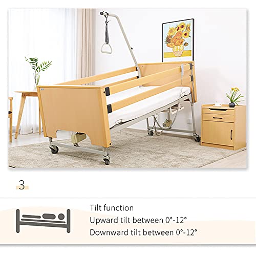 Ykeiile 5 Function Electric Hospital Beds - Hight Adjustable Electric Nursing Beds With Trendelenburg/Reverse Trendelenburg, For Home Health Care Elders' Home #TOP2