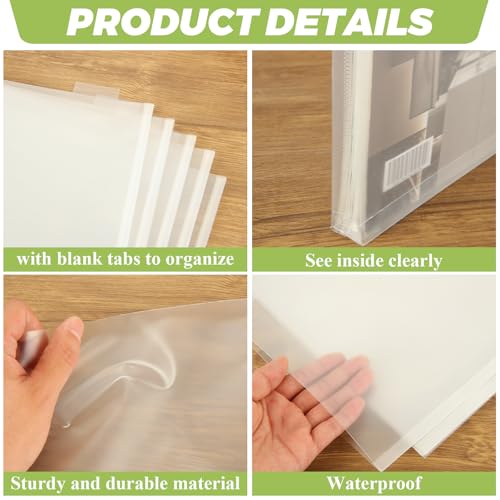 Image of 36 Pack 12 x 12 Scrapbook Paper Storage Organizer, Clear Scrapbook Paper Organizer, PVC Craft Cardstock Storage with Sealing Design Holds Cardstock Vinyl Files Photos