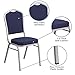 Flash Furniture 4 Pack HERCULES Series Crown Back Stacking Banquet Chair in Navy Fabric - Silver Frame