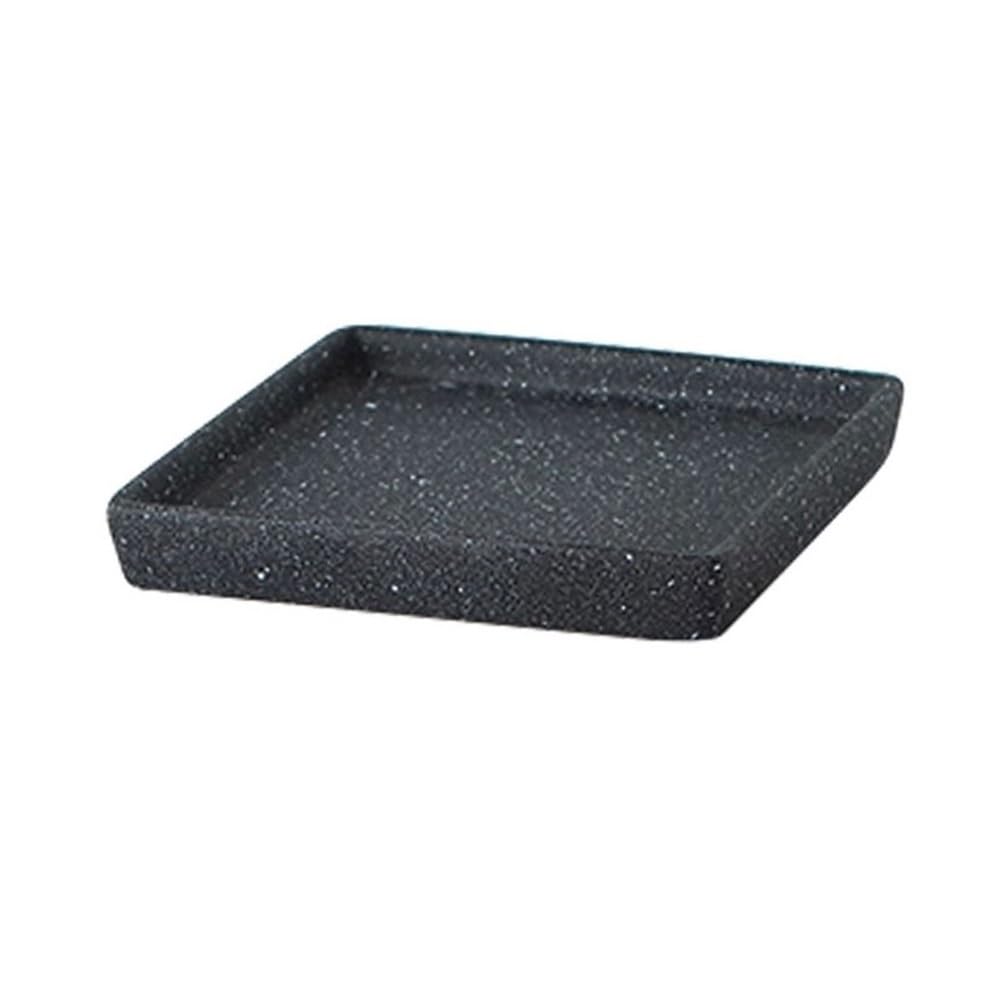 K5C7S3W9D6 plant dish saucer 7.8 Inch Square Ceramic Plant Saucer Drip Tray, Drainage for Indoors Outdoors(Black)