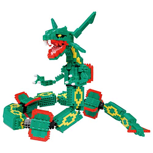Pokémon - Kawada Extreme Dx Rayquaza, Blocs, Figurine, 66 cm, Vert, Interlocking, 5 Pièces, 12 ans et plus