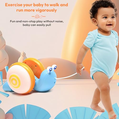Image of StarAndDaisy Snail Tune Musical Pull-Along Toy for Baby |Lights, Music & Smooth Wheels | Safe Design Injury-Free Edges | Enhances Sensory, Auditory & Motor Skills 12+ Months Kids.