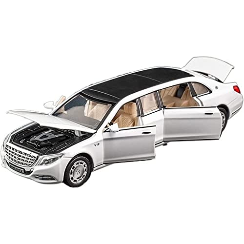 Image of Alloy Car Model Diecasts Metal Toy with Sound /Light /Pull-Back Off-Road Vehicles Car Model Collection Kids Toys Gift Multicolor Pack of 1 (maybeach s600 White)