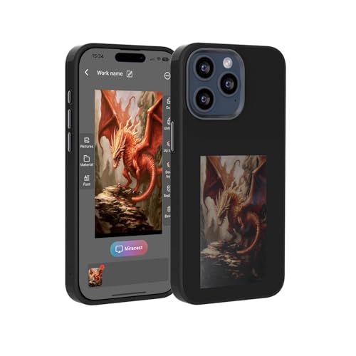 YATUO DIY Bild für iPhone Hülle, Smart E Ink Digital Foto Handyhülle Benutzerdefinierte Hochformat Handyhülle App Intelligenter Bildschirm Casting Ink Display (Schwarz, für iPhone 16 Plus) YATUO DIY Bild für iPhone Hülle, Smart E Ink Digital Foto Handyhülle Benutzerdefinierte Hochformat Handyhülle App Intelligenter Bildschirm Casting Ink Display (Schwarz, für iPhone 16 Plus)