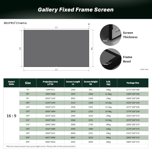 Pantalla fija para proyector blanca mate de 180 pulgadas miniatura 3
