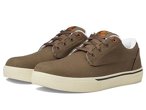Volcom® True EH Comp Toe Shoes for Men – Leather Upper – Soft Insole – Mesh Lining – Round Toe Design Brown 12 W
