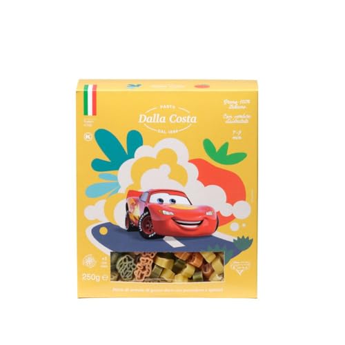 Dalla Costa Pasta Cars Tricolore Con Tomate y Espinacas. Made in Italy. Paquete Ahorro 15x250 gramos