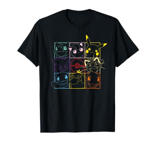 Pokemon Adult Unisex Black Grid T-Shirt