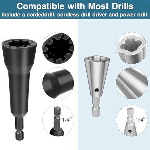 Image of Wire Nut Twister and Twisting Tool - 1 /4 inch Chuck, Spin Twist Wire Connector Socket,Wire Stripping and Twisting Tool,Wire Nut Twiter for Drill