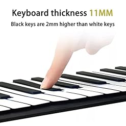 CIKSCO Piano Enroulable Portable à 88 Touches, Clavier de Musique numérique électronique en Silicone Souple for Enfants Adultes, entrée USB, Bluetooth, alimenté par Batterie Rechargeable – Image 4