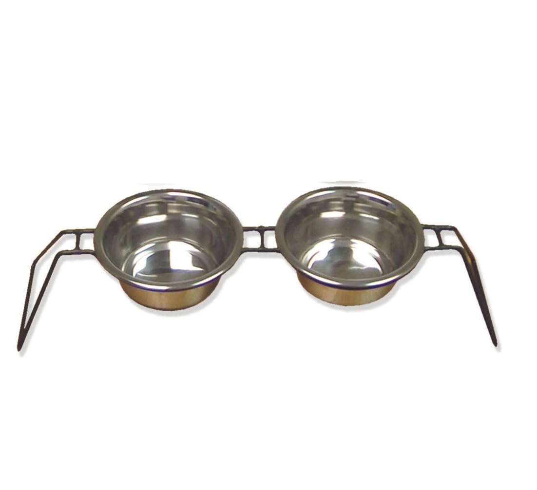 MPP Uniwire Elevated Dog Diners for Smaller Poochies Canine Digestion Aid Chic Style (One Pint - 4 Inch Bowls), Black