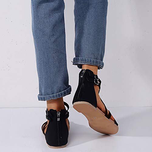 Fainosmny sandálias femininas sem salto com zíper sandálias femininas de verão chinelos fashion chin
