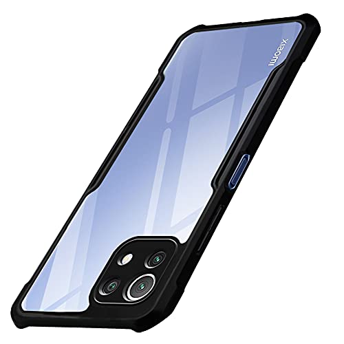TheGiftKart Shockproof Clear Back Cover Case for Xiaomi Mi 11 Lite NE 5G / Mi 11 Lite | 360 Degree Protection | Hard Transparent Back Case for Mi 11 Lite / 11 Lite NE 5G (PC & TPU, Black Bumper)