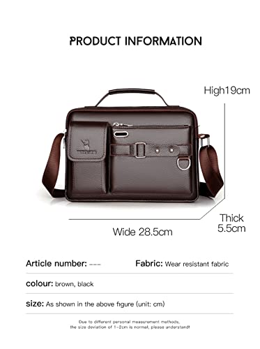 Weixier Bolsas de couro de para homens bolsas de ombro de mão cruzadas (preto)