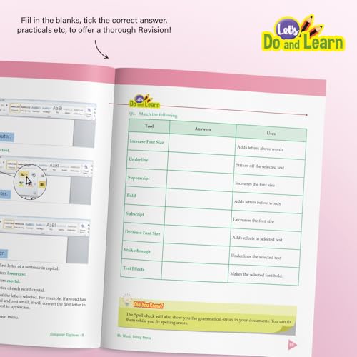Image of Woodsnipe Computer Skills Book for Primary Class 5, Age 9 to 10 with Multiple Choice Questions and Answers keys | Learn MS Word, Wordpad, Application Software, Multimedia | Quiz & Tests