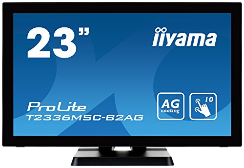 iiyama, ProLite T2336MSC-B2AG 58.4 cm, 23 Pollici, IPS LED-Monitor Full-HD 10 Punkt Multitouch Capacitivo, VGA, DVI, HDMI, USB3.0, Rivestimento Antiriflesso, Nero