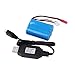 Price comparison product image Crazepony-UK 7.4V 1100mAh Battery 15C JST Plug with USB Charger for RC Car Boat Spare Parts Accessories