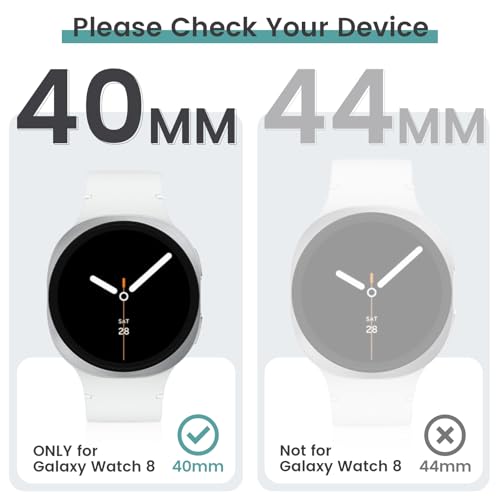 Tensea [5+5パック] Samsung Galaxy Watch 8 スクリーンプロテクターケース 40mmアクセサリー用 ハードPCバンパー/HD 曇り止め 強化ガラス 保護フィルム フェイスカバーセット Galaxy Watch 8ケース レディース メンズ