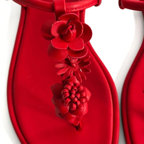 LUMINOSA Women’s Floral Embellished Thong Sandals2