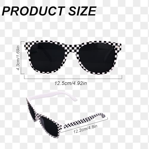 12pcs Race Car Checkered Sunglasses, Black and White Checkered Sunglasses for Kids Checker Glasses Bulk Cool Racing Theme Birthday Decorations Racing Themed Party Gifts for Kids2
