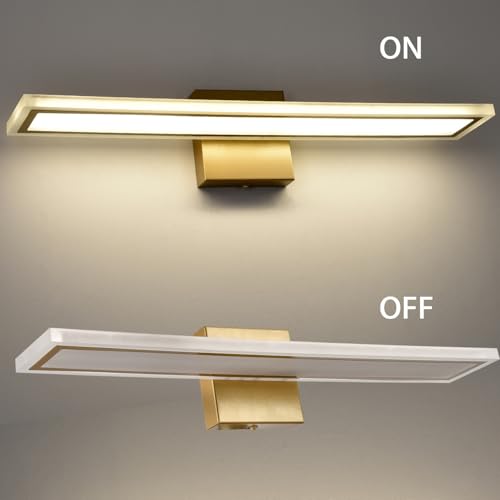 Image of Moose Gold Bathroom Light Fixture Led Vanity Light Brass Wall Sconce 4000k
