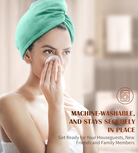image for POPCHOSE Microfiber Hair Towel Wrap, 3 Packs Fast Drying Hair Turbans,