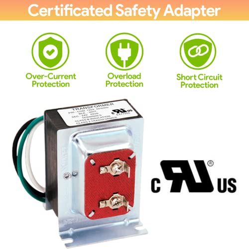 Upgraded 24V 40Va Doorbell Transformer For Ring Doorbell, Sufficient Power Output, Hardwired Doorbell Chime Power Supply, Compatible With Ring, Nest Hello, Wyze And Eufy Video Doorbells (24V) #TOP2