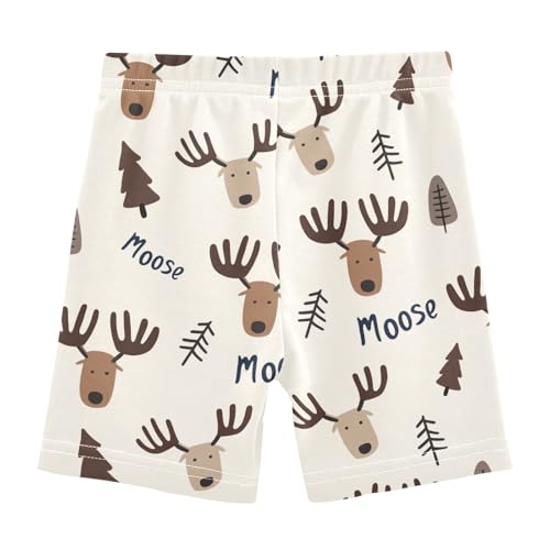 Moose Good Night Girls Shorts Elastic Waist Sports Shorts Girls Leggings Pants for 4-10 Years2