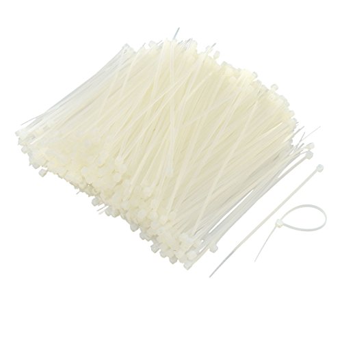 Ruilogod Nylon Regolabile Auto-serraggio filo cavo cavo cavo fisso avvolgente 9.7 cm lungo 750pcs bianco