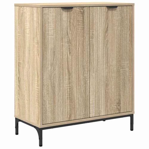 Armario estable de madera con dos puertas batientes y base metálica fija 2