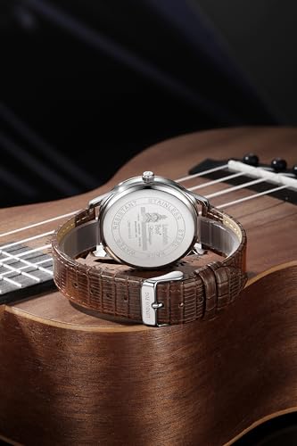 Image of London Fog Brixton Collection Analog Quartz Vintage Watch for Men with Round Dial, Luminous Numerals, Curved Mineral Glass & Leather Strap - LFM10011