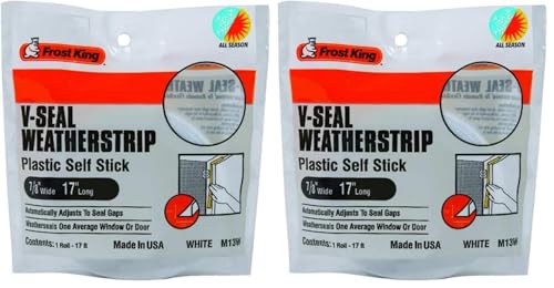 Frost King M13WH V-Seal Weather-Strip 7/8-Inch by 17-Feet White, 7/8' x 17' (Pack of 2)