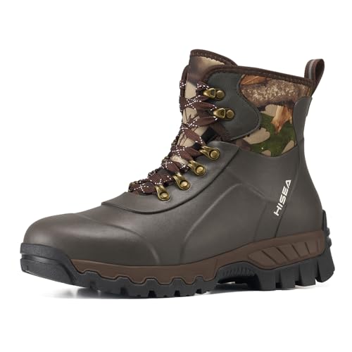 Best Lace Up Hunting Boots: Top Picks for Serious Hunters 15 HISEA Ankle Rubber Rain Boots for Men, Waterproof Lace-Up Neoprene Boots, Lightweight Mud Boots with EVA Midsole & Ankle Support for Hiking Gardening Yard Work & Farm Chores