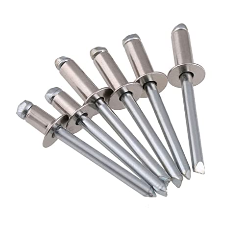 304 en acier inoxydable à bout ouvert plat fraisé pop rivets aveugles clou décoratif pour tôle automobile chemin de fer et meubles-6.4mm, 50Pcs (M3.2)