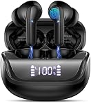 Wireless Earbuds, Bluetooth 5.4 Headphones HiFi Stereo, 48H Playtime in Ear Earbuds with 4 ENC Noise Cancelling Mic, Earphones with LED Display, IP7 Waterproof Sport Wireless Ear Buds, USB-C Charging