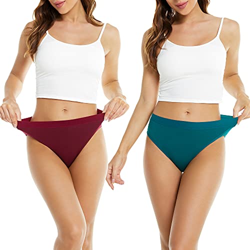 Dailyhao Women's Cotton Underwear Hi Cut Panties For Women Solid Briefs Soft Stretchy Ladies Underpants (5-Pack) #TOP4