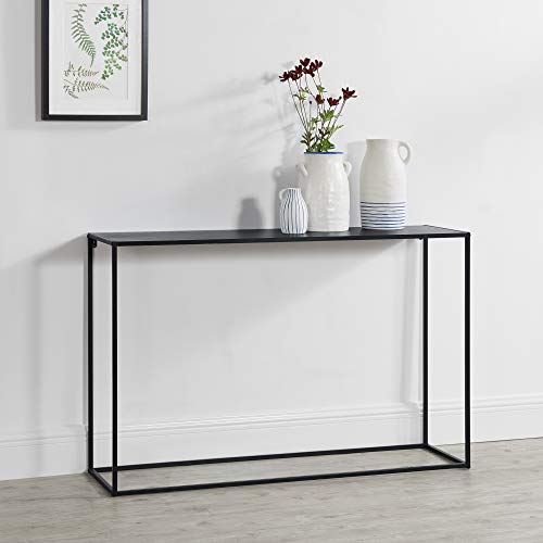 Console Industrielle Métal Noir Mat 115 cm en.casa