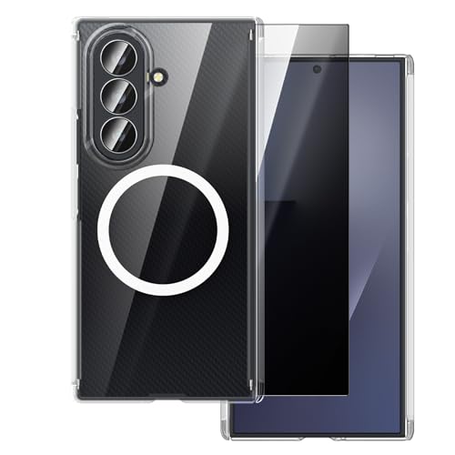 Coque Samsung Galaxy Z trois volets transparente magnétique anti-espion ultra fine