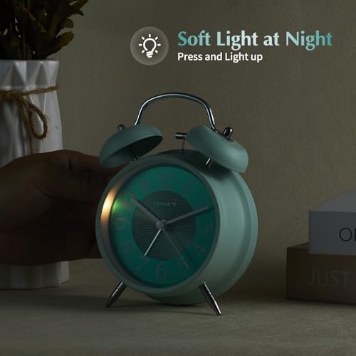 4loudalarmtwinbellalarmclocknightlightdeskclocktablealarmclockbedroomalarmclockgreenery Urban Country Home Decor 4 loud alarm twin bell alarm clock night light desk clock table alarm clock bedroom alarm clockgreenery urban country home decor