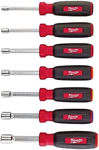 MFWNYVN for Milwaukee Tool 48-22-2517 7 Pc Magnetic Hollowcore Metric Nut Driver Set
