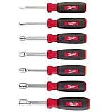 MFWNYVN for Milwaukee Tool 48-22-2517 7 Pc Magnetic Hollowcore Metric Nut Driver Set