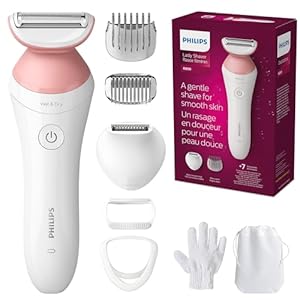Philips Beauty Lady Electric Shaver Series 6000, Cordless with 7 Accessories, BRL146/00, White