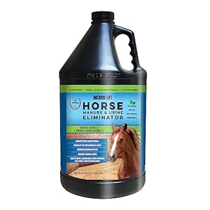 MICROBE-LIFT Horse Manure & Urine Eliminator for Use in Stables, Barns, Use on All Surfaces and Supplies, Turns Poop Into Fertilizer, Ammonia Reducer, Highly Concentrated and Safe Formula, 1 Gallon