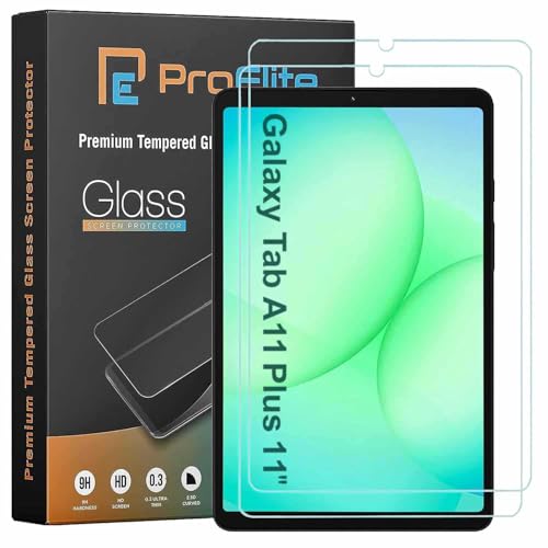 Image of ProElite Screen Protector for Galaxy Tab A11 Plus 11 inch, Premium Tempered Glass Screen Protector for Samsung Galaxy Tab A11+ 11 inch (2-Pack)