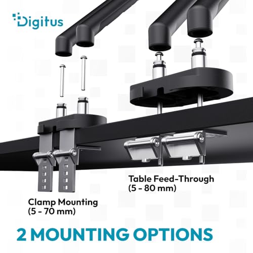 Support double écran DIGITUS libérez votre bureau pour travailler sereinement - 5