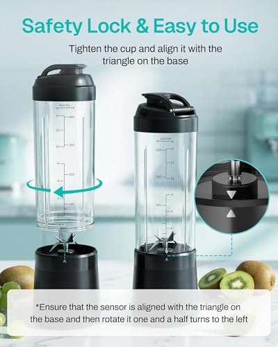 Behome Portable Blender Smoothies and Shakes, Personal Juicer 14 OZ BPA Free Portable Cups, USB-C Rechargeable, Dishwasher Safe Parts - Mini Small Blenders Cup Fits Home, Office, Gym, Travel — view 5