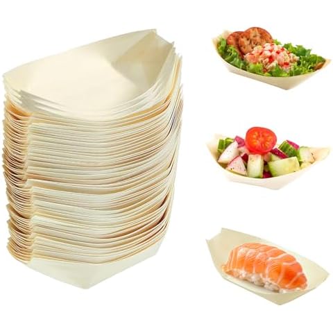 Aobuviou Eco-Friendly Bamboo Food Boats Cover